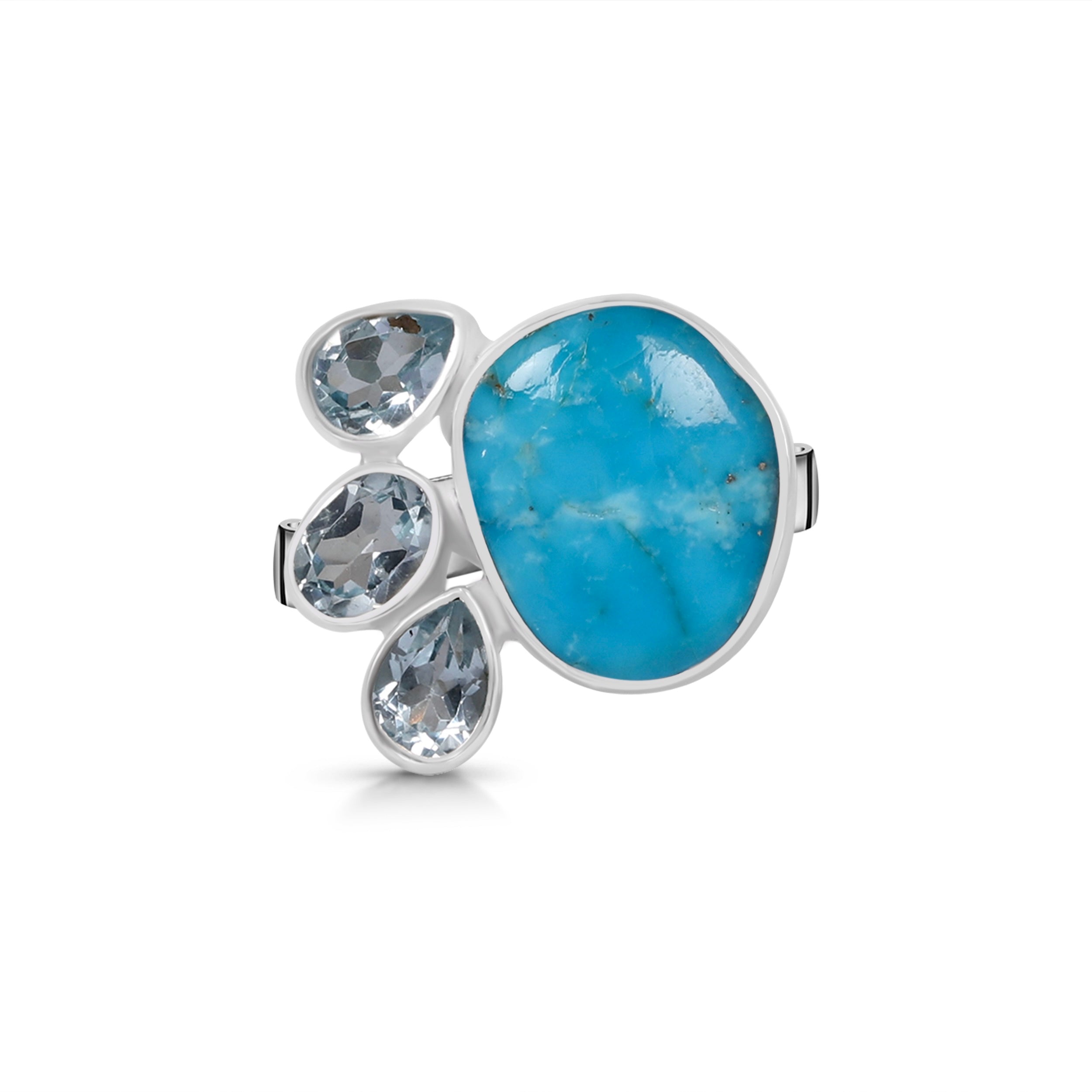 Turquoise (Rough) Adjustable Ring-(TRQ-R-36.)